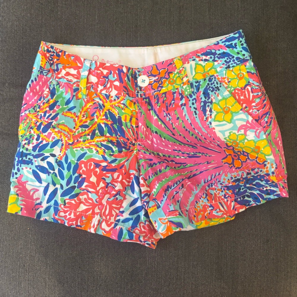 Lilly Pulitzer Callahan Dress Shorts Fishing for Compliments Pattern
